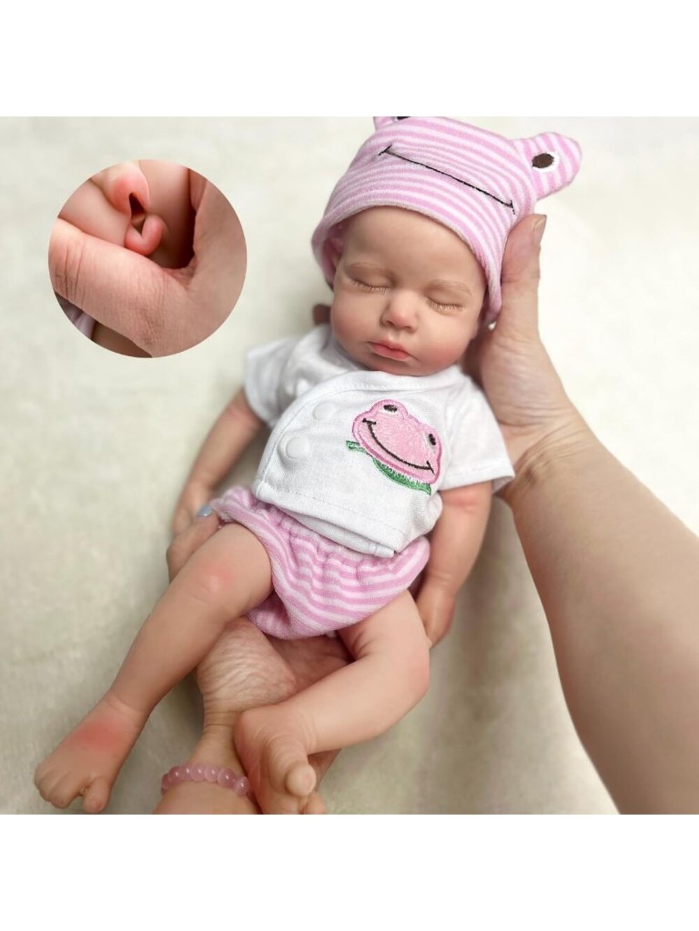 13in Full Body Platinum Silicone Reborn Baby Doll Washable Weighted